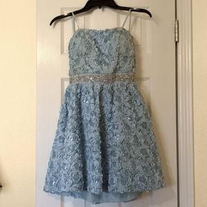 Strapless Shiny Prom Dress